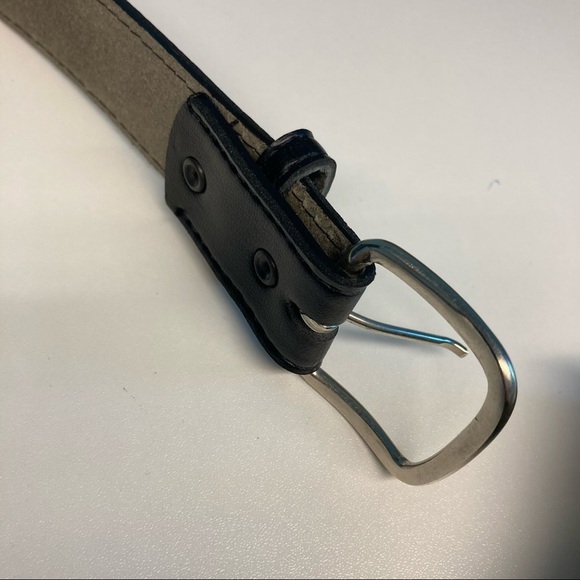 BELT Black Leather Made  in Canada - Picture 2 of 5